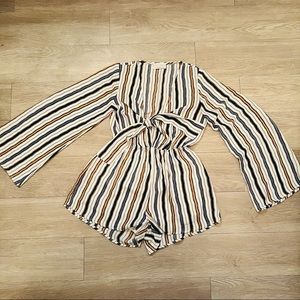 Audrey 3+1 Peekaboo Striped Romper